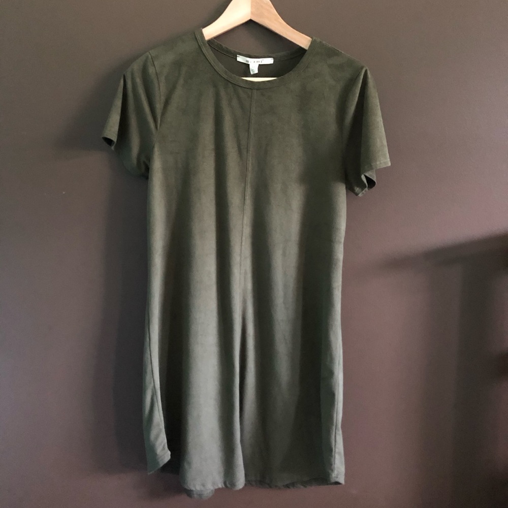 NWT Francesca’s Faux Suede T-Shirt Dress
